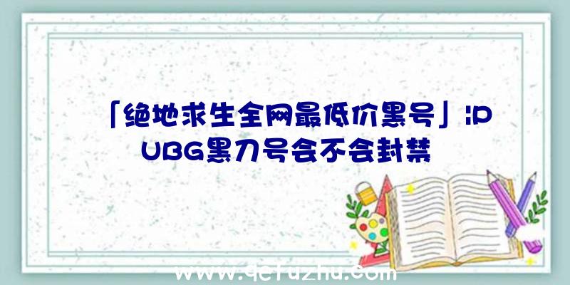 「绝地求生全网最低价黑号」|PUBG黑刀号会不会封禁